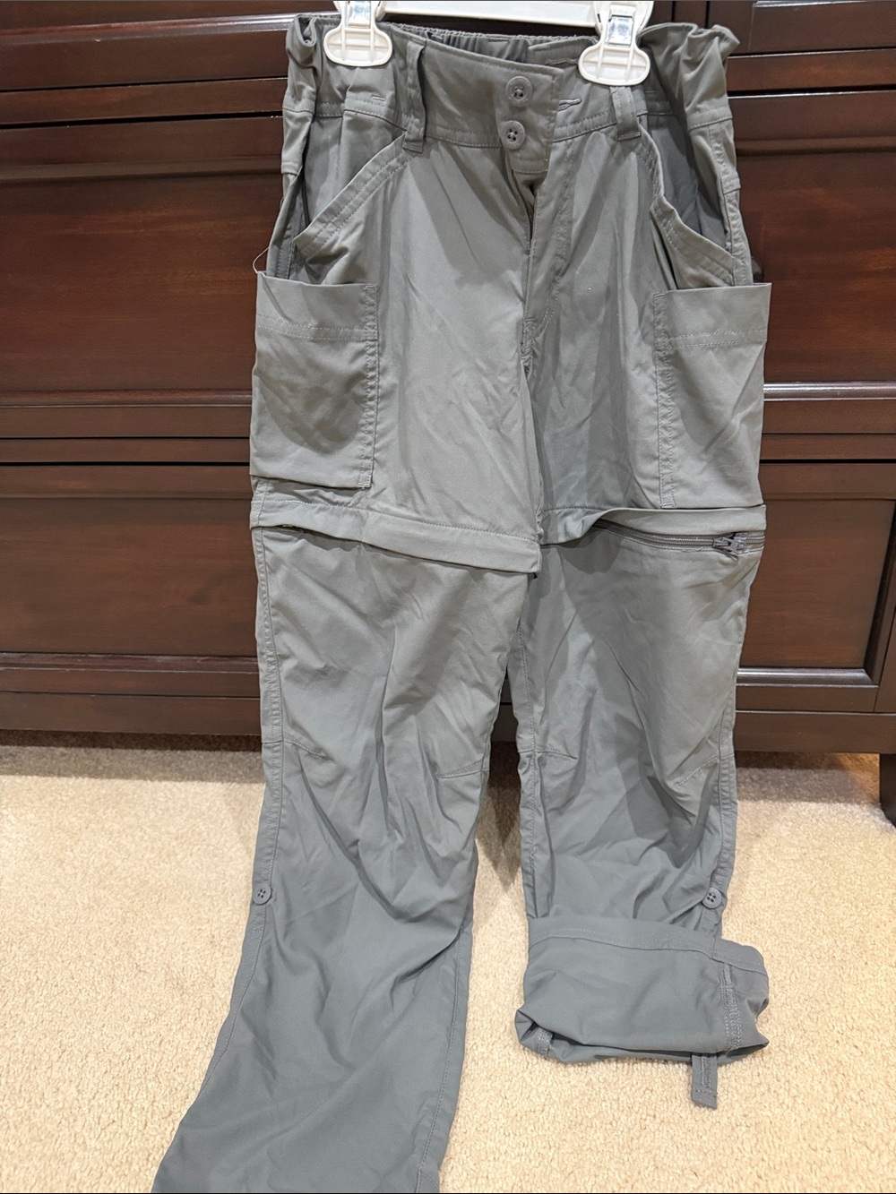 REI Gray Kids Convertible Cargo Pants